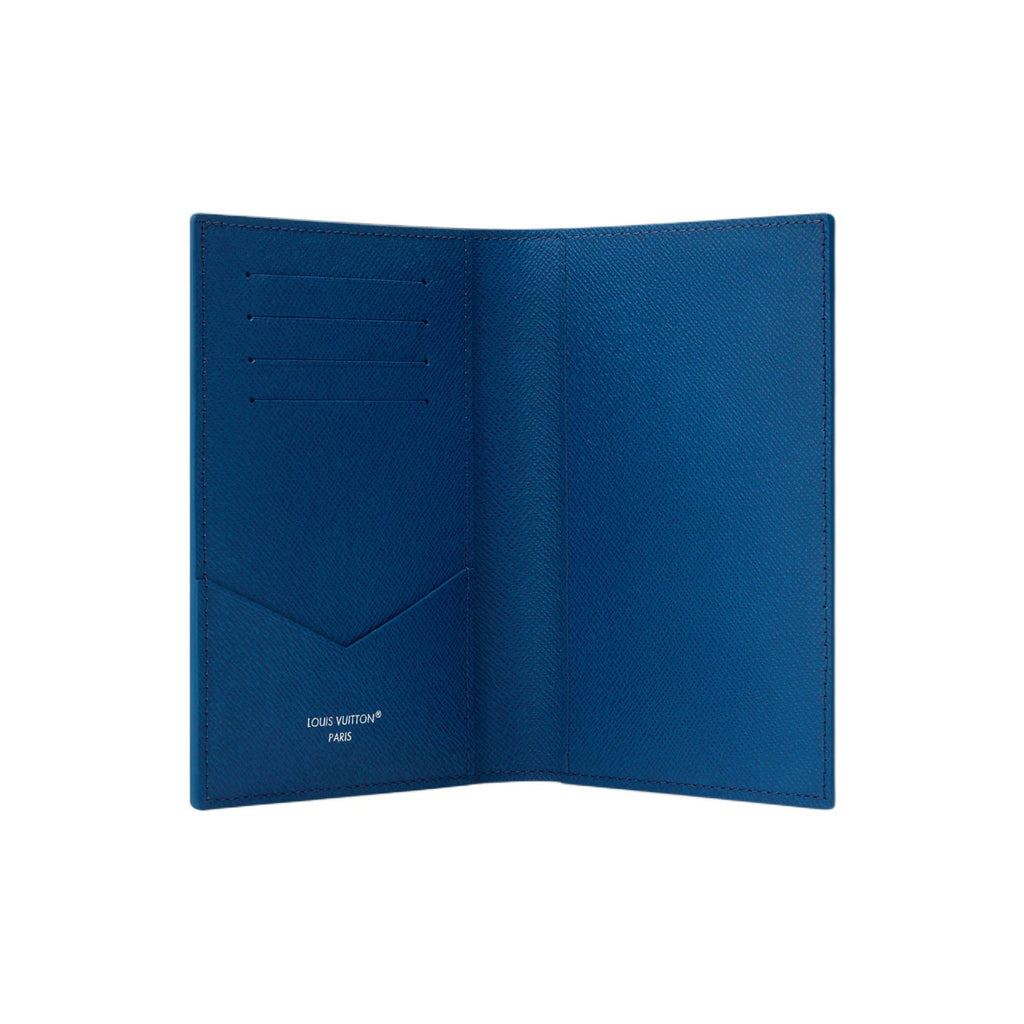 LOUIS VUITTON Catamaran Print Coated Canvas and Faux Leather Passport Holder - Navy Blue - M28806