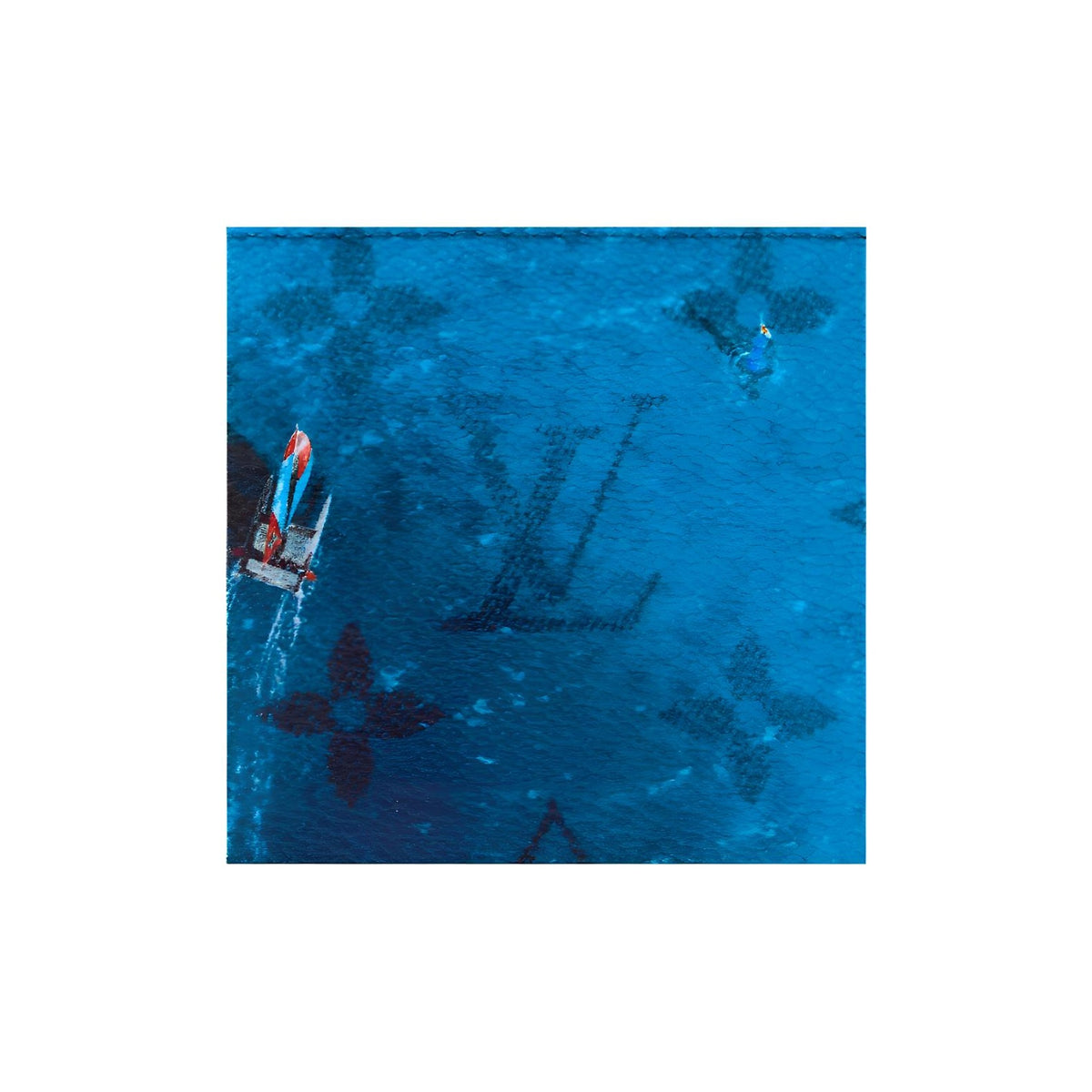 LOUIS VUITTON Catamaran Print Coated Canvas and Faux Leather Passport Holder - Navy Blue - M28806