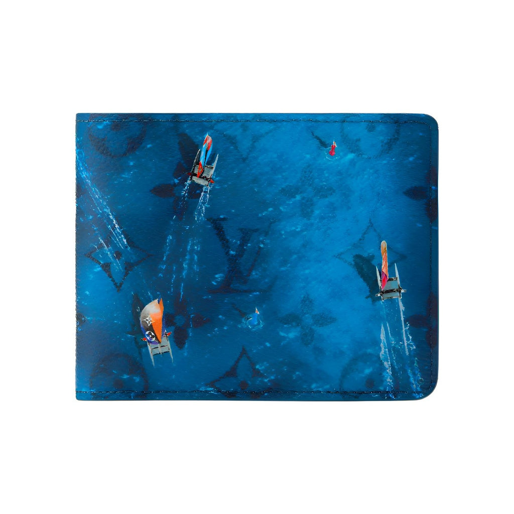 LOUIS VUITTON Multiple Ocean Sailing Monogram Print Coated Canvas and Faux Leather Wallet - Navy Blue - M28810