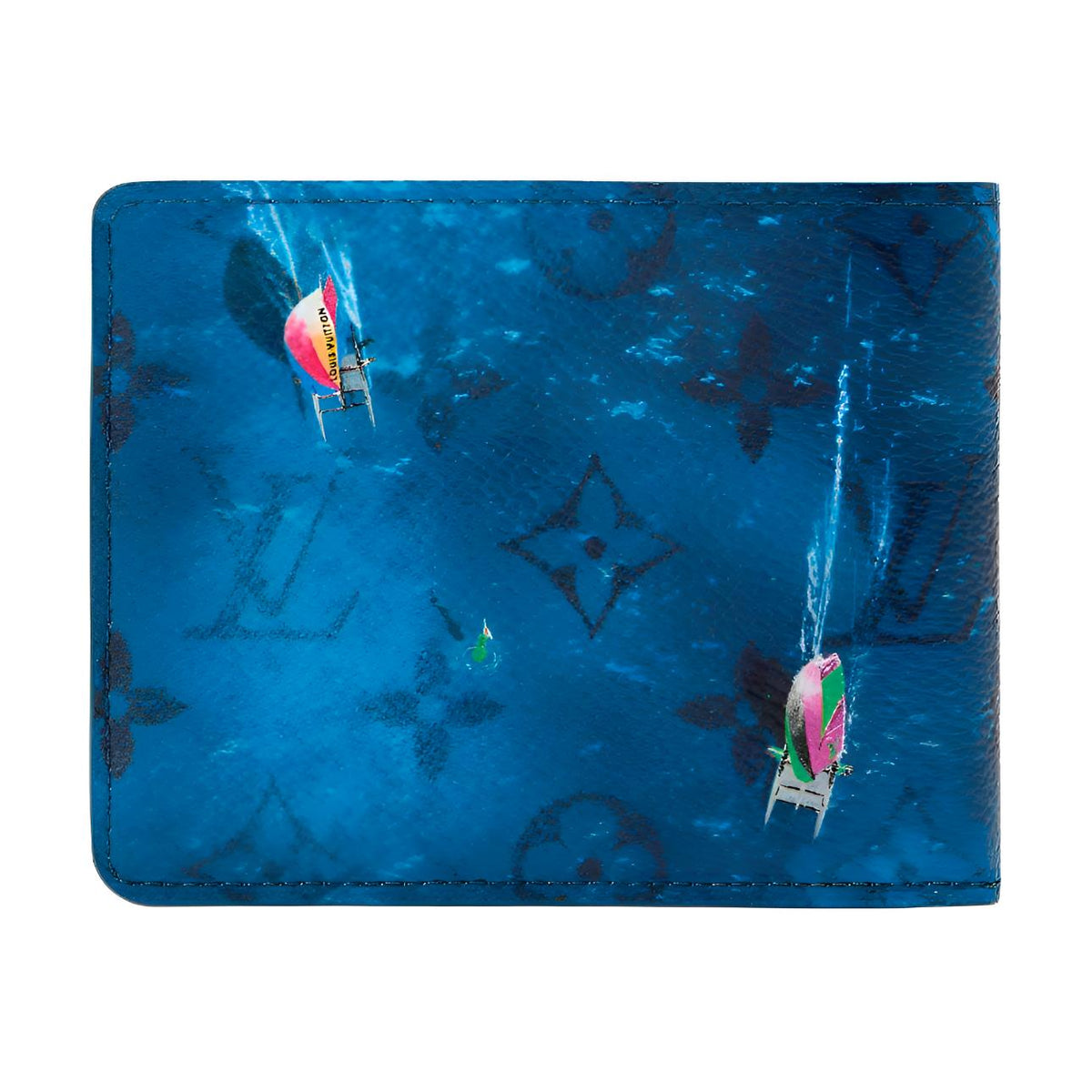 LOUIS VUITTON Multiple Ocean Sailing Monogram Print Coated Canvas and Faux Leather Wallet - Navy Blue - M28810