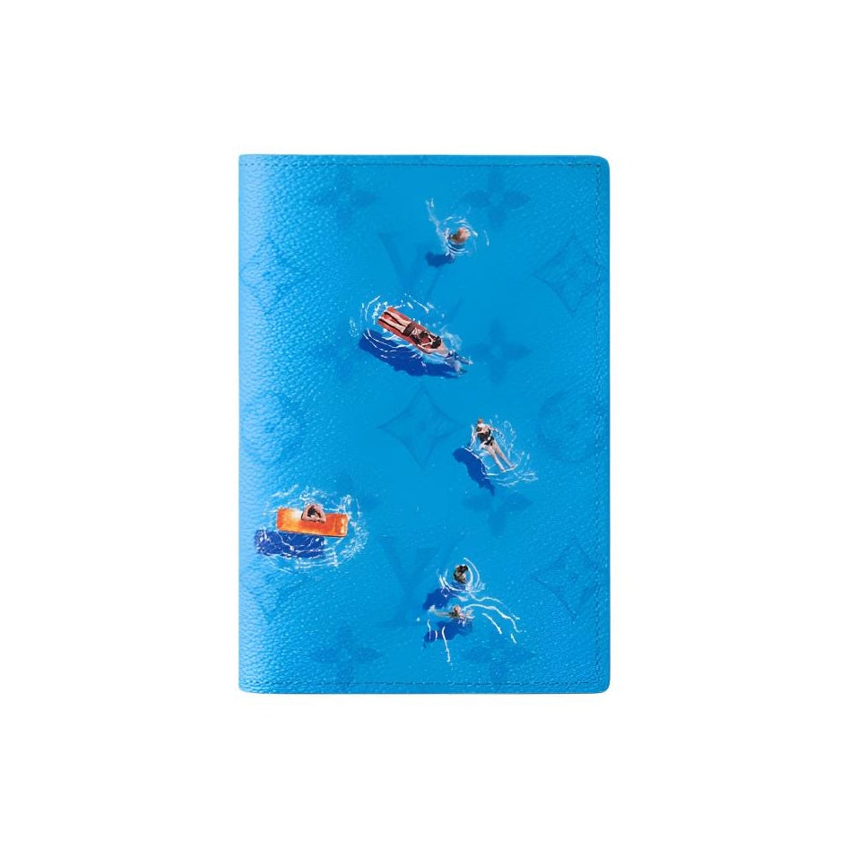 LOUIS VUITTON Colored Monogram Swimming Print Bifold Coated Canvas Card Holder - Blue - M28812