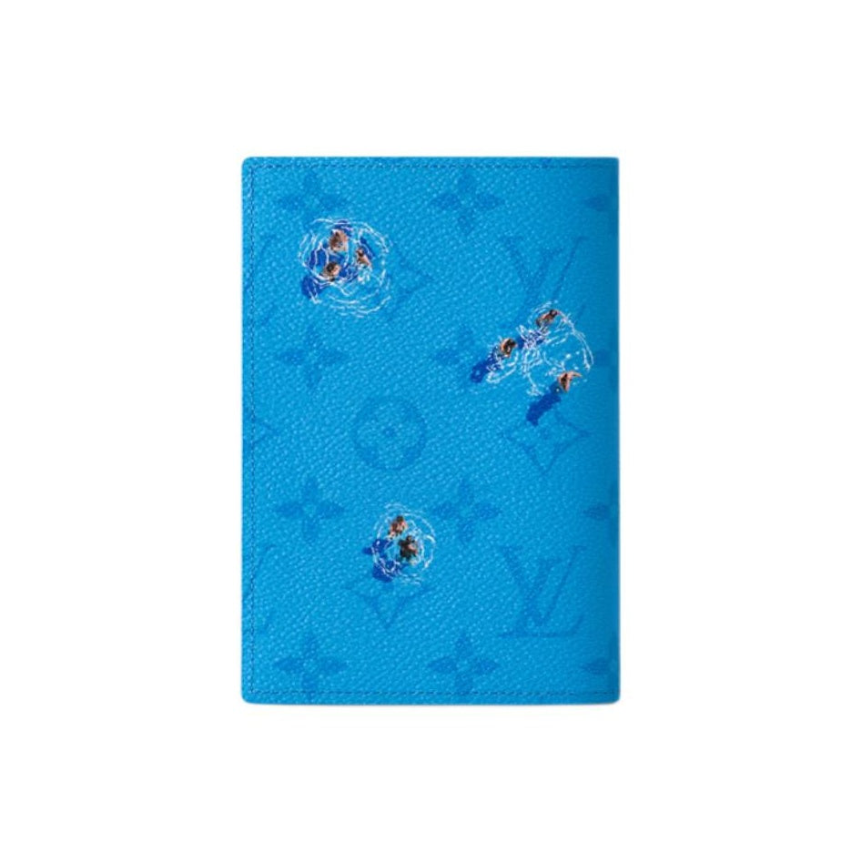 LOUIS VUITTON Colored Monogram Swimming Print Bifold Coated Canvas Card Holder - Blue - M28812
