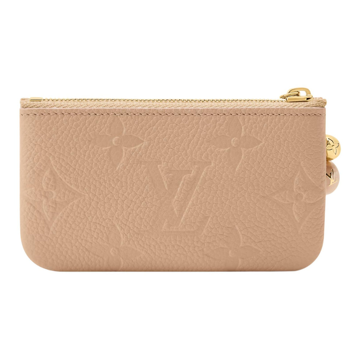 LOUIS VUITTON Monogram Empreinte Cowhide Leather Key Pouch with Sphere Zipper Pull - Hazelnut Brown - M28993