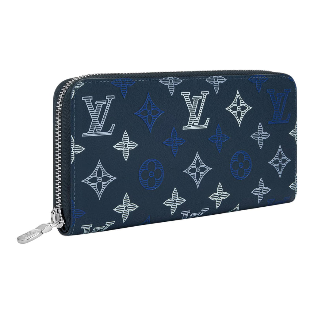 LOUIS VUITTON Zippy Monogram Shadow Calfskin Leather Wallet - Navy Blue - M28777