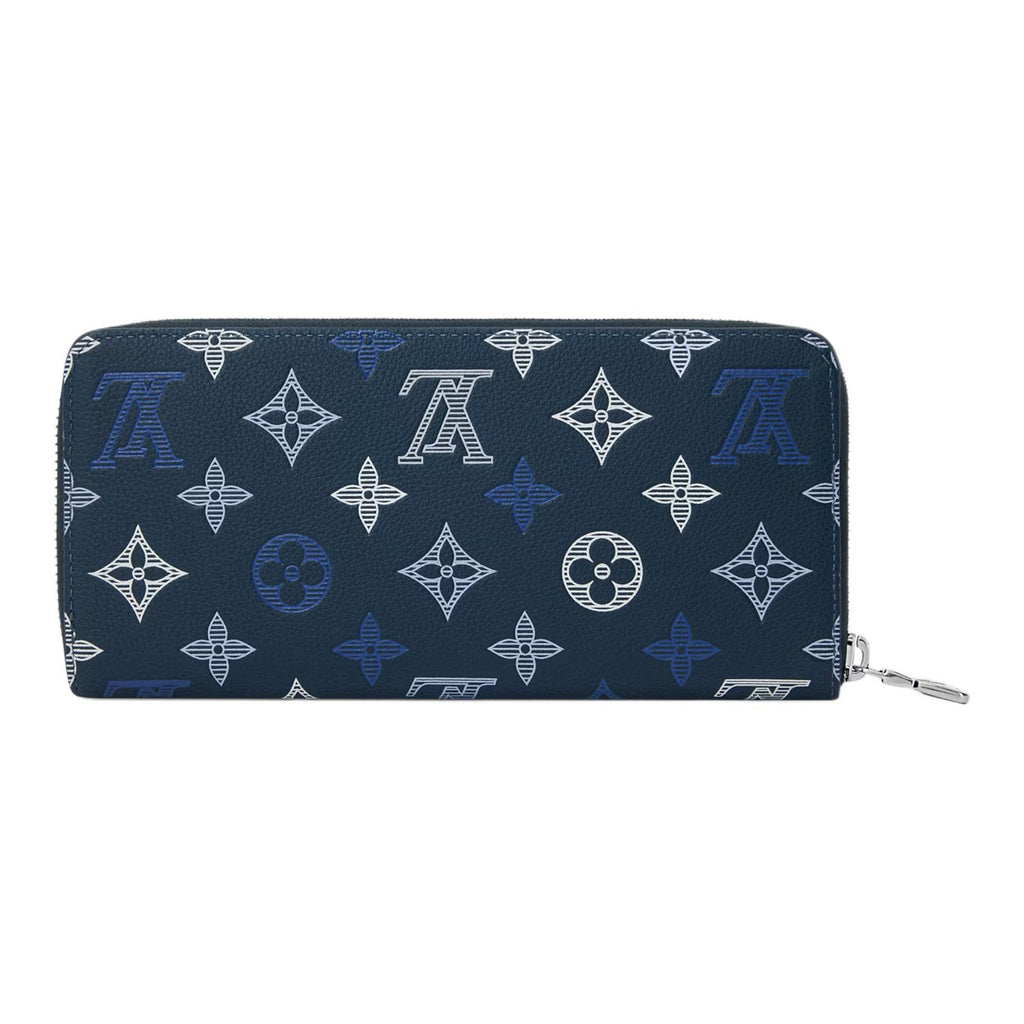 LOUIS VUITTON Zippy Monogram Shadow Calfskin Leather Wallet - Navy Blue - M28777