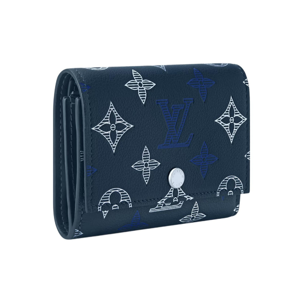 LOUIS VUITTON Victor Monogram Shadow Calfskin Leather Wallet - Navy Blue - M29130