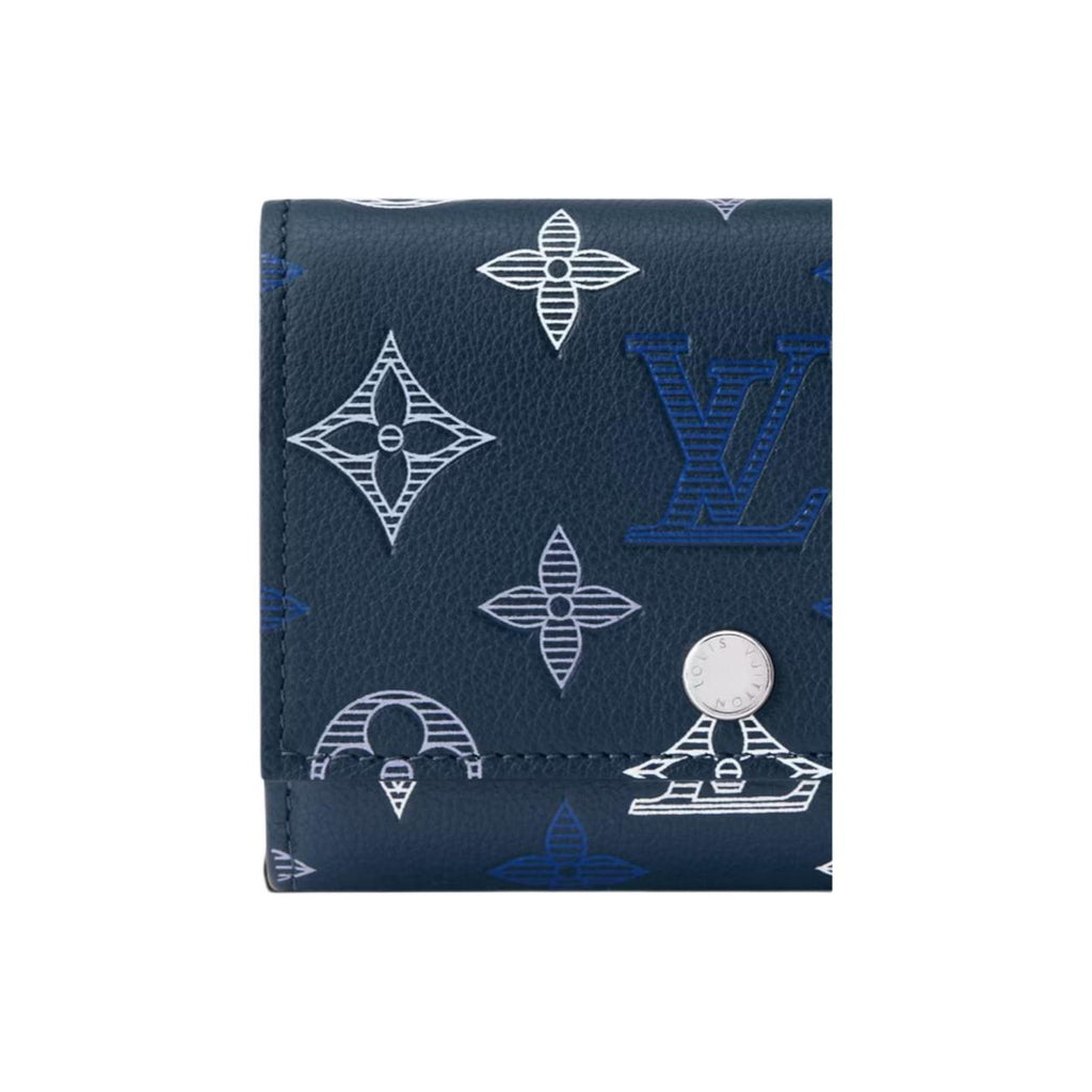 LOUIS VUITTON Victor Monogram Shadow Calfskin Leather Wallet - Navy Blue - M29130