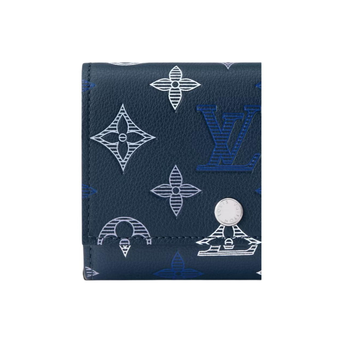 LOUIS VUITTON Victor Monogram Shadow Calfskin Leather Wallet - Navy Blue - M29130