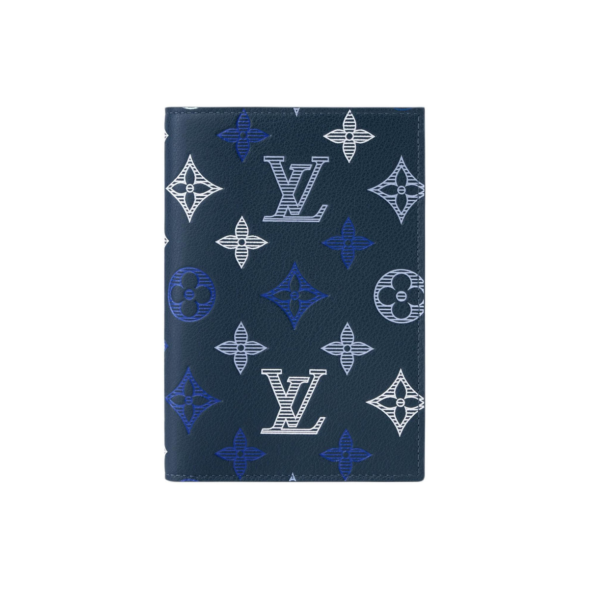 LOUIS VUITTON Monogram Shadow Cowhide Leather Passport Holder - Dark Blue - M29132