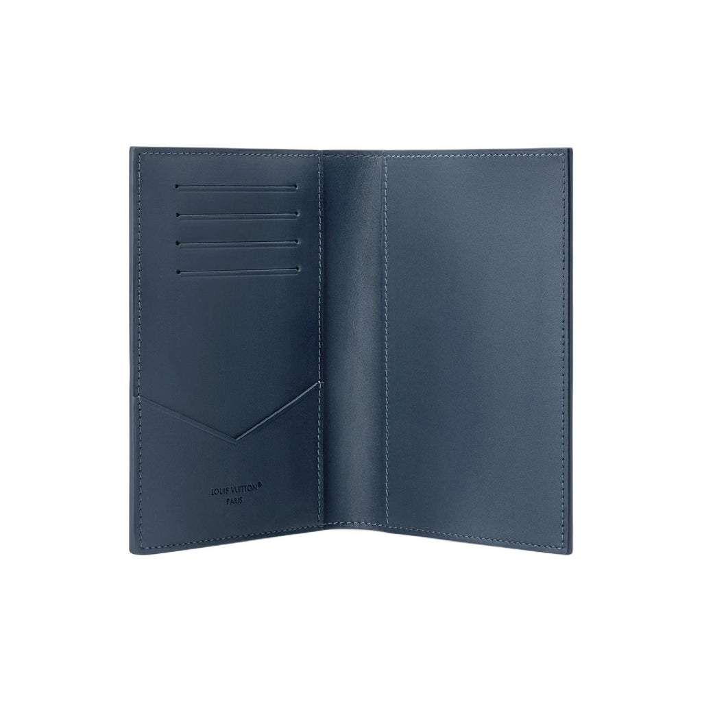 LOUIS VUITTON Monogram Shadow Cowhide Leather Passport Holder - Dark Blue - M29132