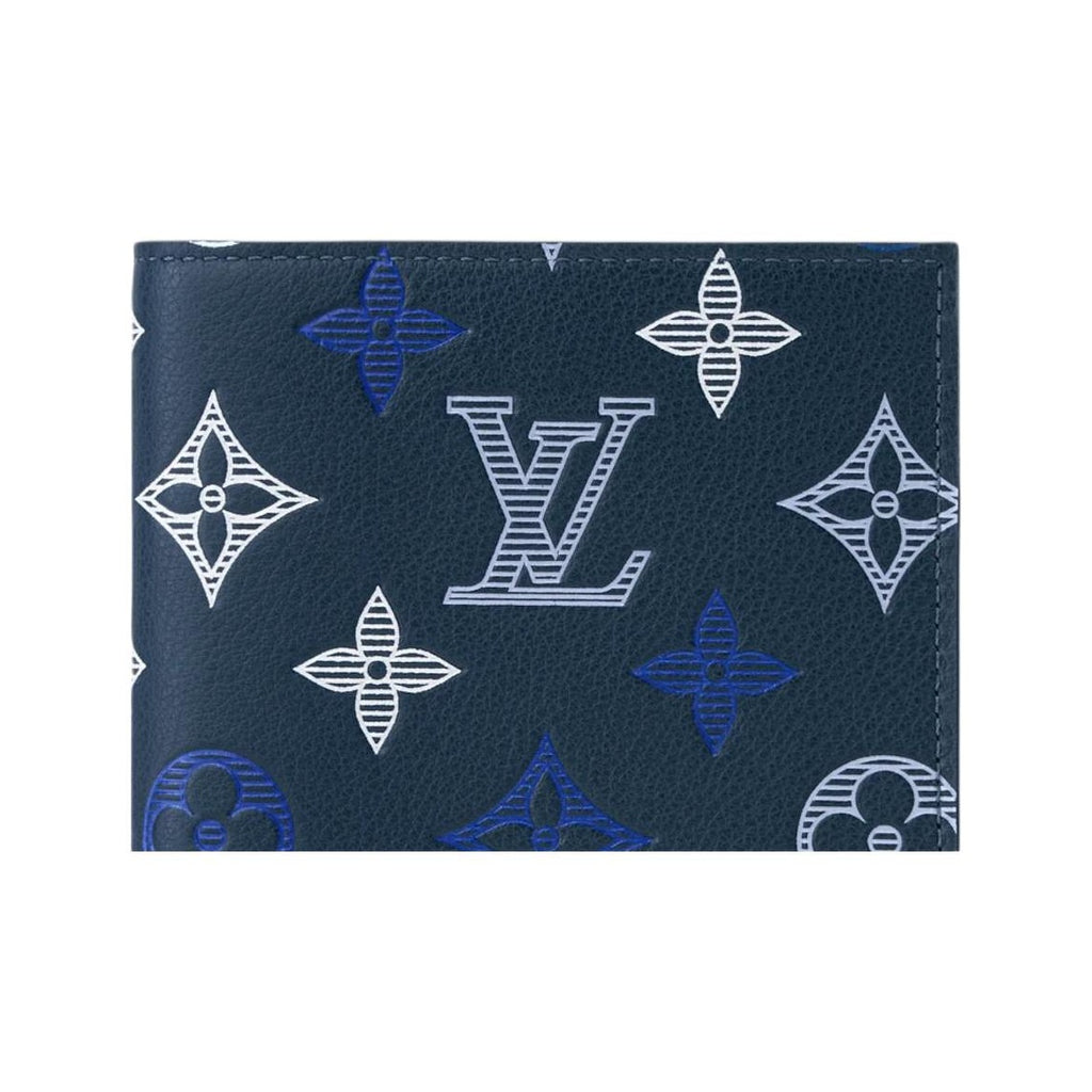 LOUIS VUITTON Monogram Shadow Cowhide Leather Passport Holder - Dark Blue - M29132