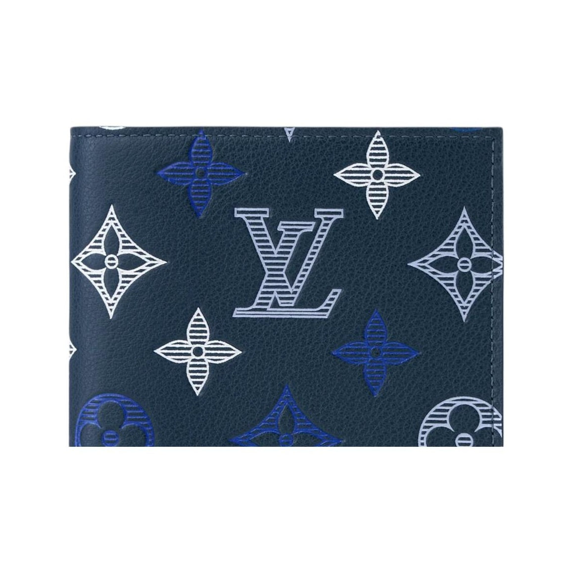 LOUIS VUITTON Monogram Shadow Cowhide Leather Passport Holder - Dark Blue - M29132