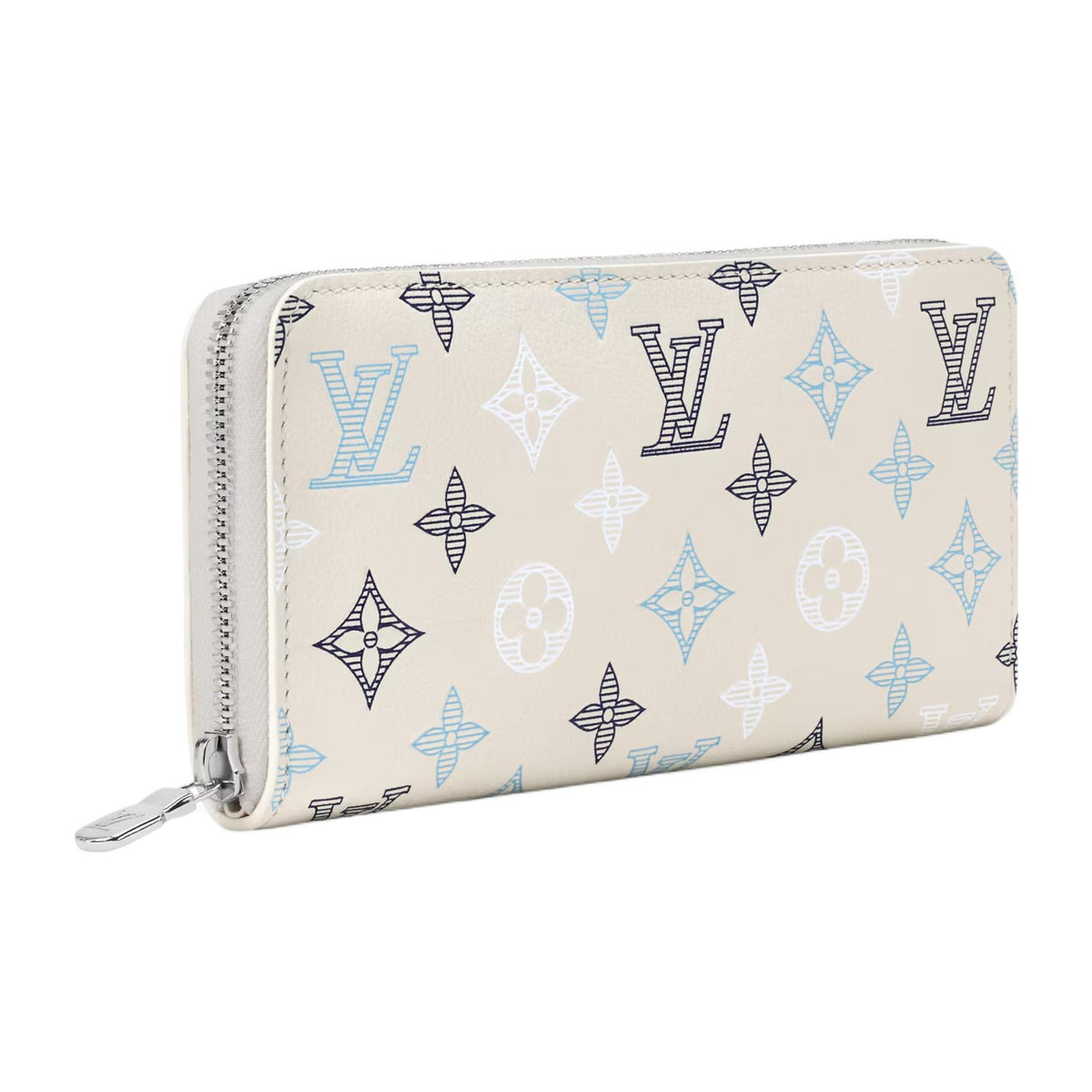LOUIS VUITTON Zippy Monogram Shadow Calfskin Leather Zip Wallet - Off-White - M29133