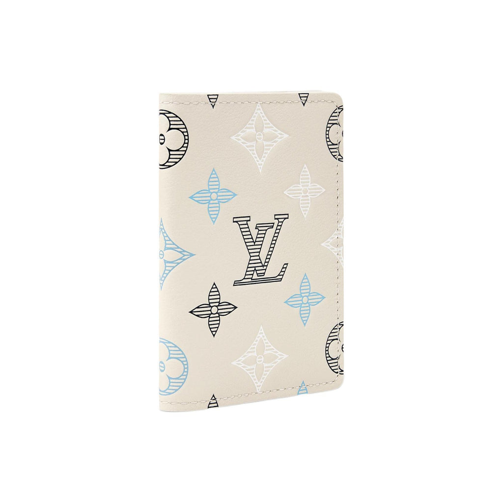 LOUIS VUITTON Monogram Shadow Contrast Embossed Cowhide Leather Card Holder - White - M29134