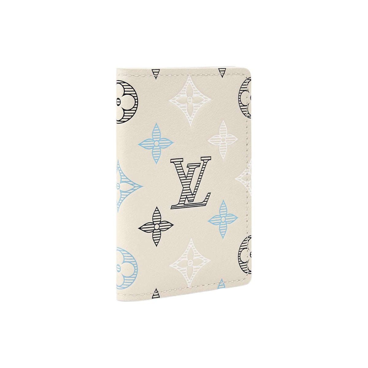 LOUIS VUITTON Monogram Shadow Contrast Embossed Cowhide Leather Card Holder - White - M29134
