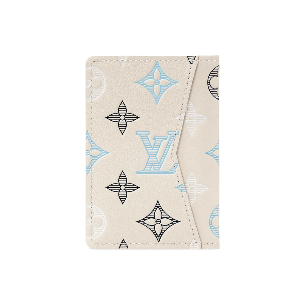 LOUIS VUITTON Monogram Shadow Contrast Embossed Cowhide Leather Card Holder - White - M29134