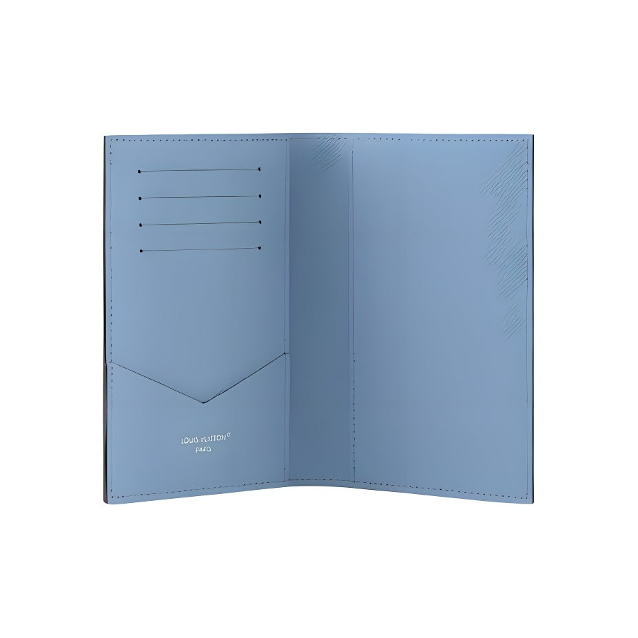 LOUIS VUITTON Logo Canvas Passport Holder with Interior Card Slots - Blue - M14358