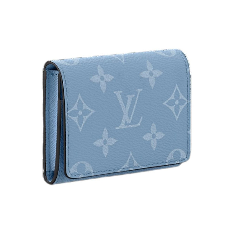 LOUIS VUITTON Classic Print Canvas Snap Card Holder - Blue - M14118
