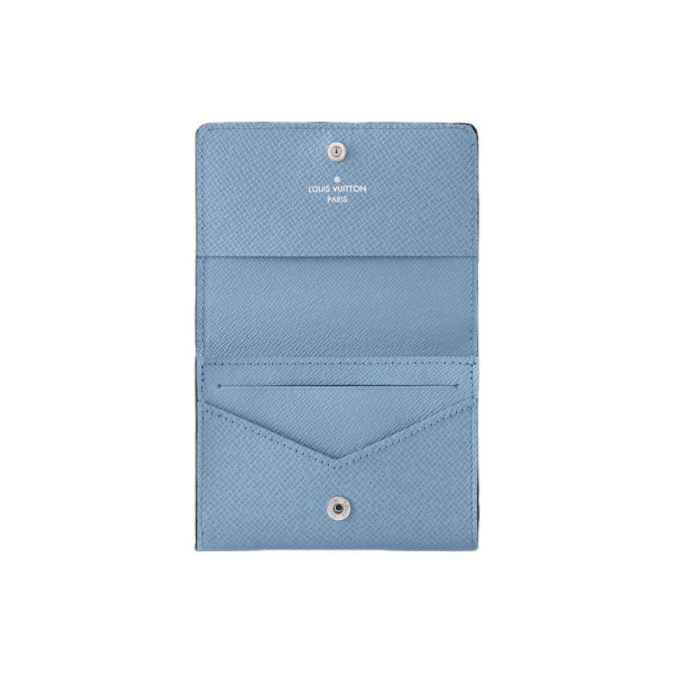 LOUIS VUITTON Classic Print Canvas Snap Card Holder - Blue - M14118