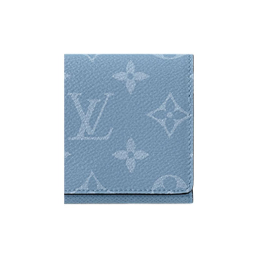 LOUIS VUITTON Classic Print Canvas Snap Card Holder - Blue - M14118