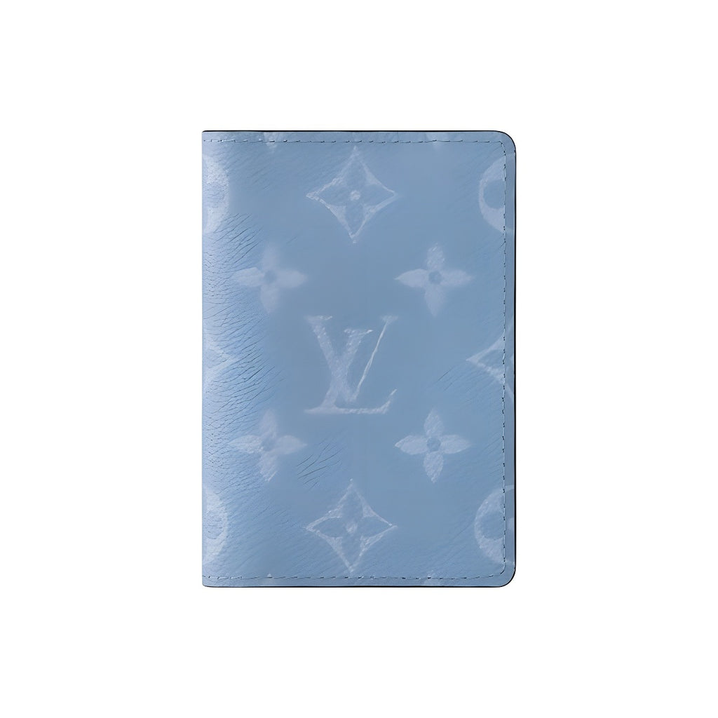 LOUIS VUITTON Pocket Organizer Monogram Coated Canvas and Taiga Cowhide Leather Wallet - Sky Blue - M14112