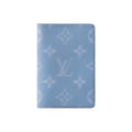 LOUIS VUITTON Pocket Organizer Monogram Coated Canvas and Taiga Cowhide Leather Wallet - Sky Blue - M14112