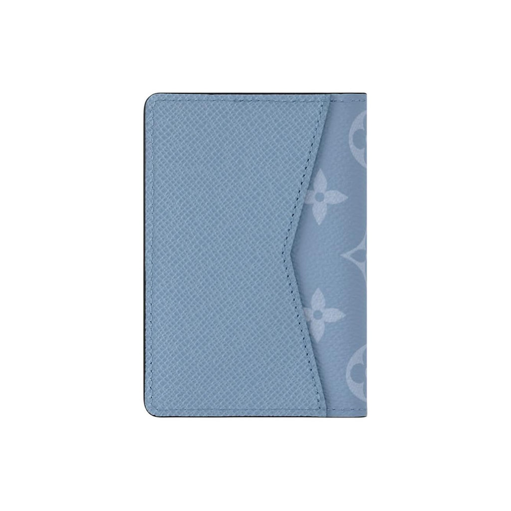 LOUIS VUITTON Pocket Organizer Monogram Coated Canvas and Taiga Cowhide Leather Wallet - Sky Blue - M14112