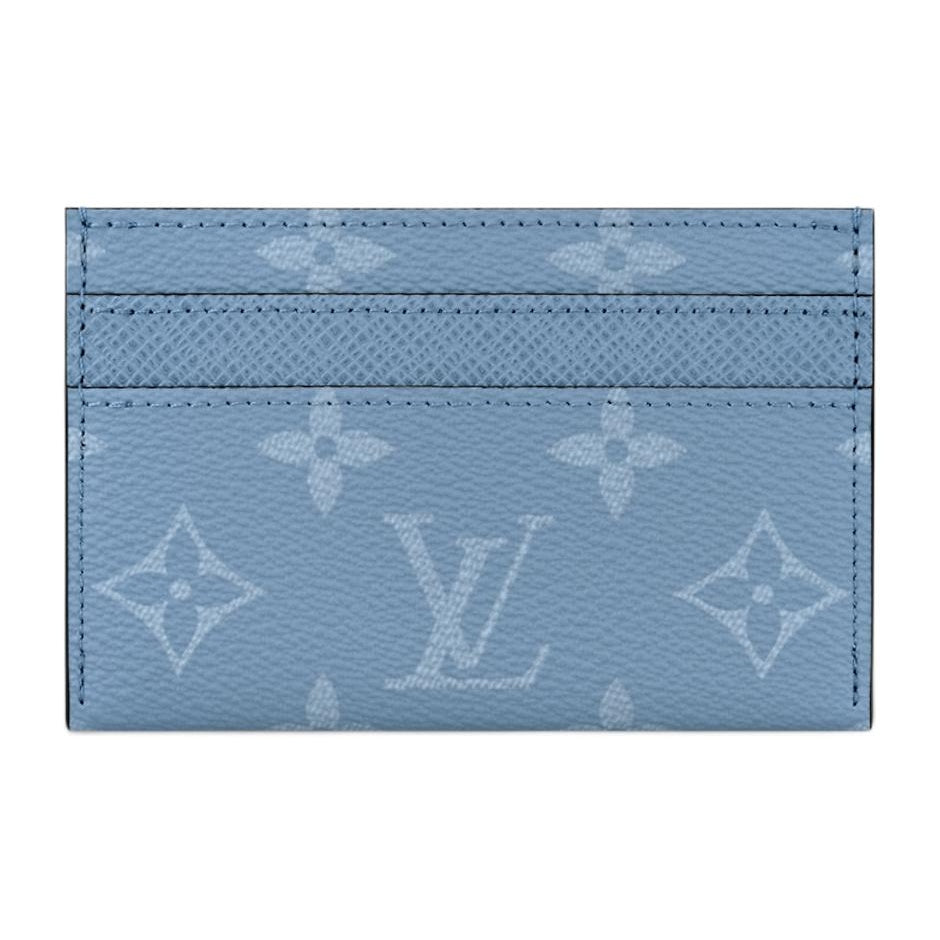 LOUIS VUITTON Taigarama Double Brand Print Cowhide Leather Card Holder - Sky Blue - M14359