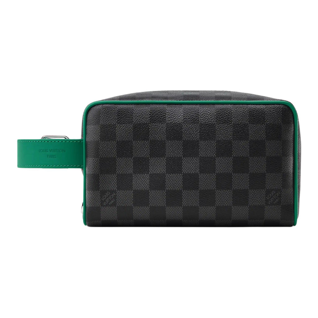 LOUIS VUITTON Dopp Kit Damier Graphite Coated Canvas Toiletry Bag - Borneo Green - N40852