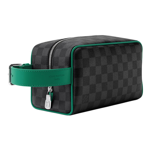 LOUIS VUITTON Dopp Kit Damier Graphite Coated Canvas Toiletry Bag - Borneo Green - N40852