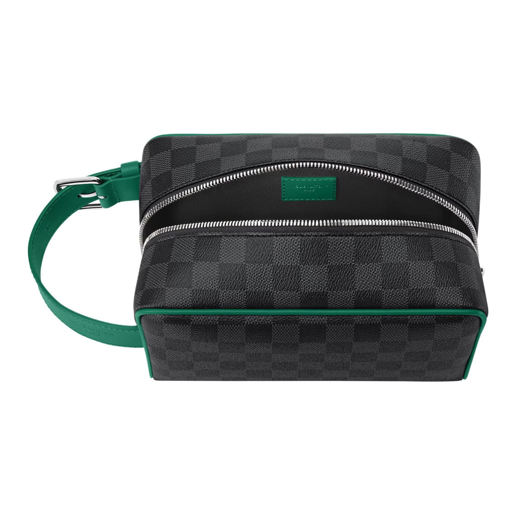 LOUIS VUITTON Dopp Kit Damier Graphite Coated Canvas Toiletry Bag - Borneo Green - N40852