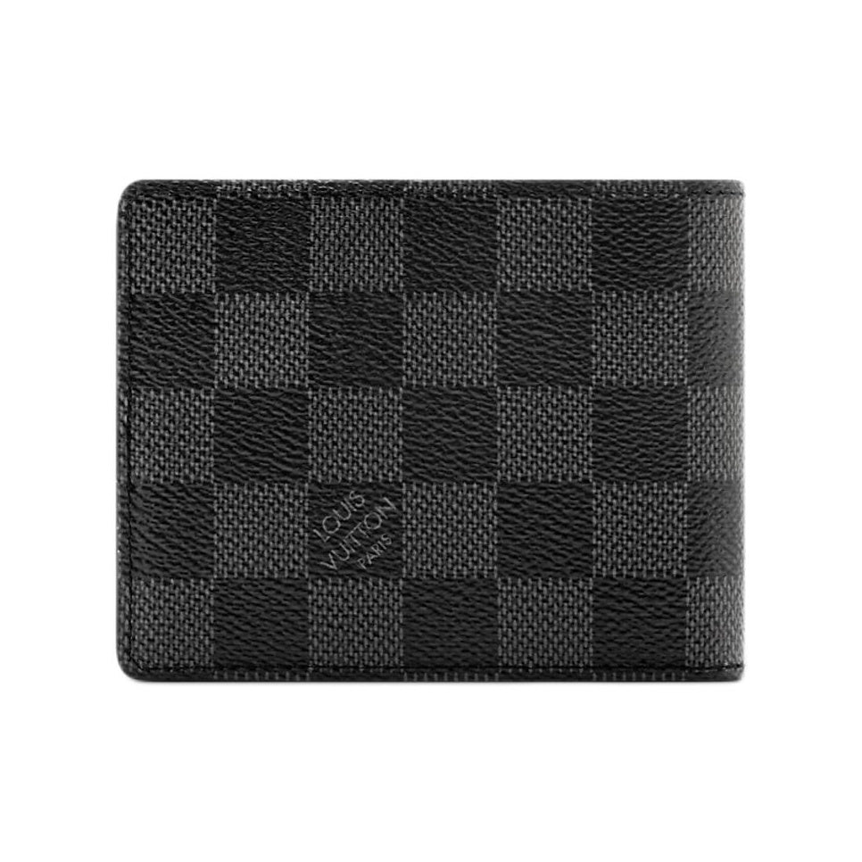 LOUIS VUITTON Slender Damier Graphite Canvas Wallet - Black and Borneo Green - N40839