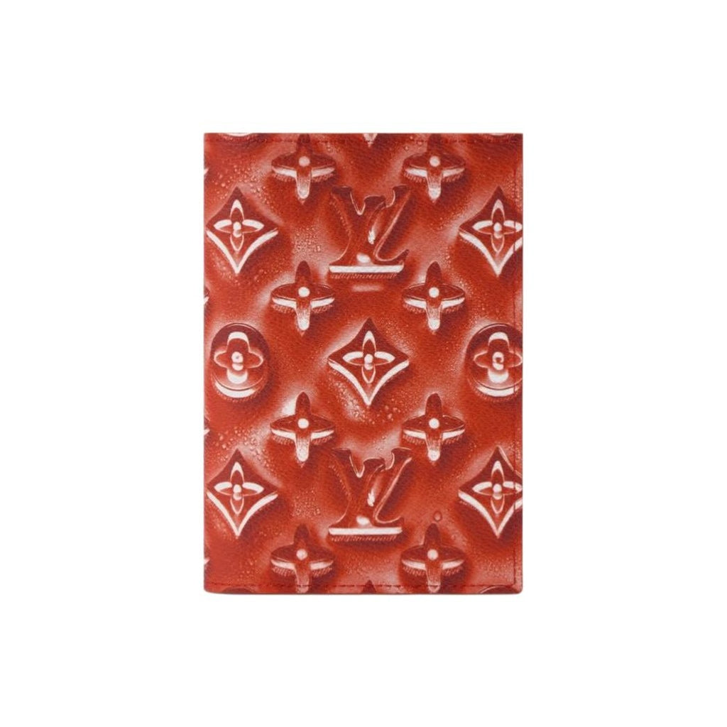 LOUIS VUITTON Ice Cube Monogram Coated Canvas and Faux Leather Passport Holder - Pomegranate Red - M28595