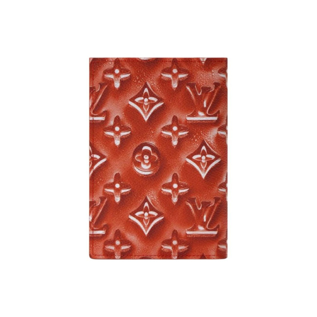 LOUIS VUITTON Ice Cube Monogram Coated Canvas and Faux Leather Passport Holder - Pomegranate Red - M28595