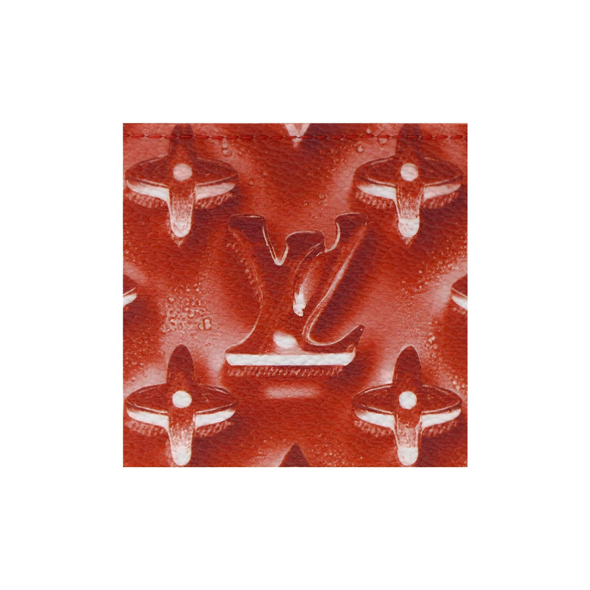 LOUIS VUITTON Ice Cube Monogram Coated Canvas and Faux Leather Passport Holder - Pomegranate Red - M28595