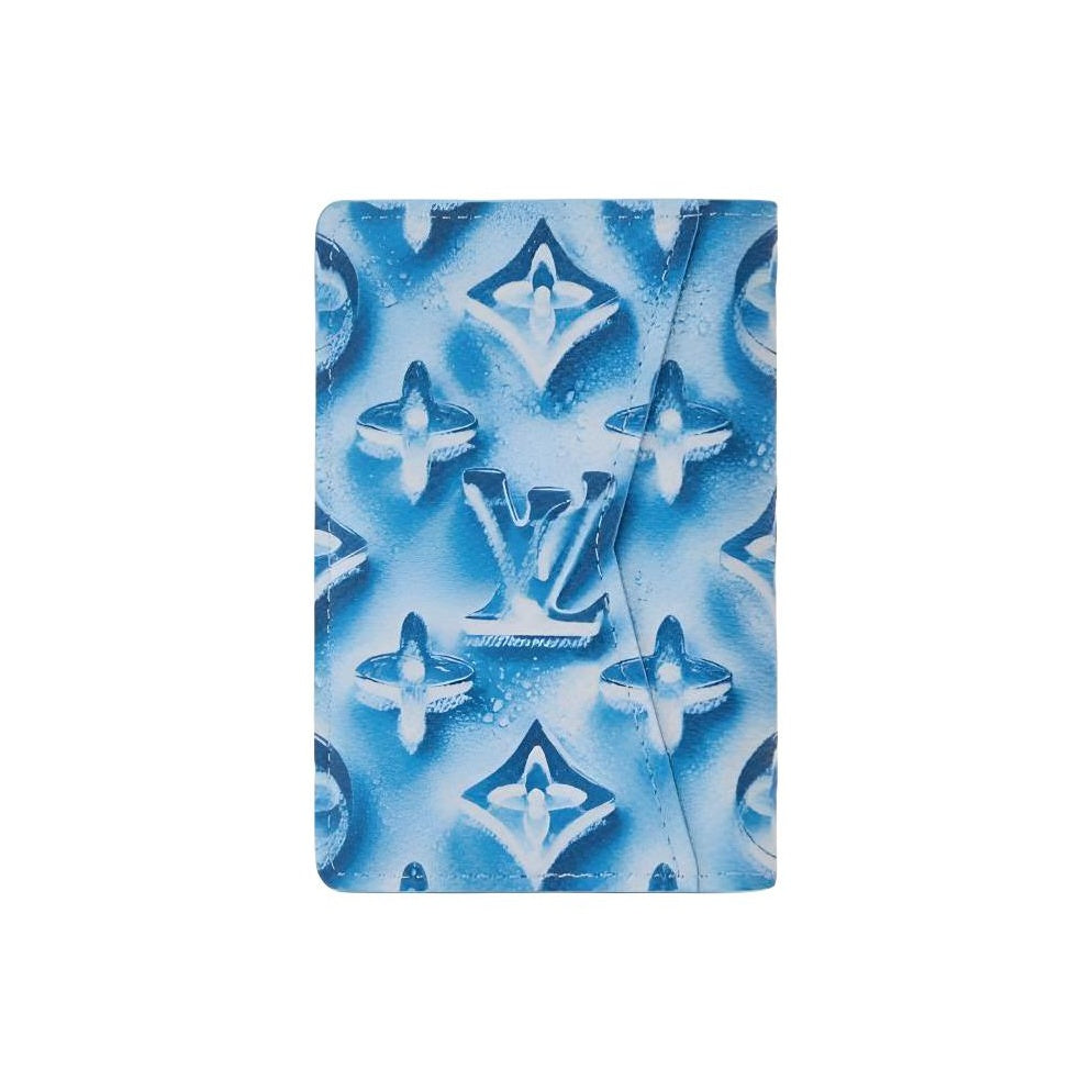 LOUIS VUITTON Pocket Organizer Classic Logo Print Coated Canvas Card Holder - Blueberry Blue - M28622