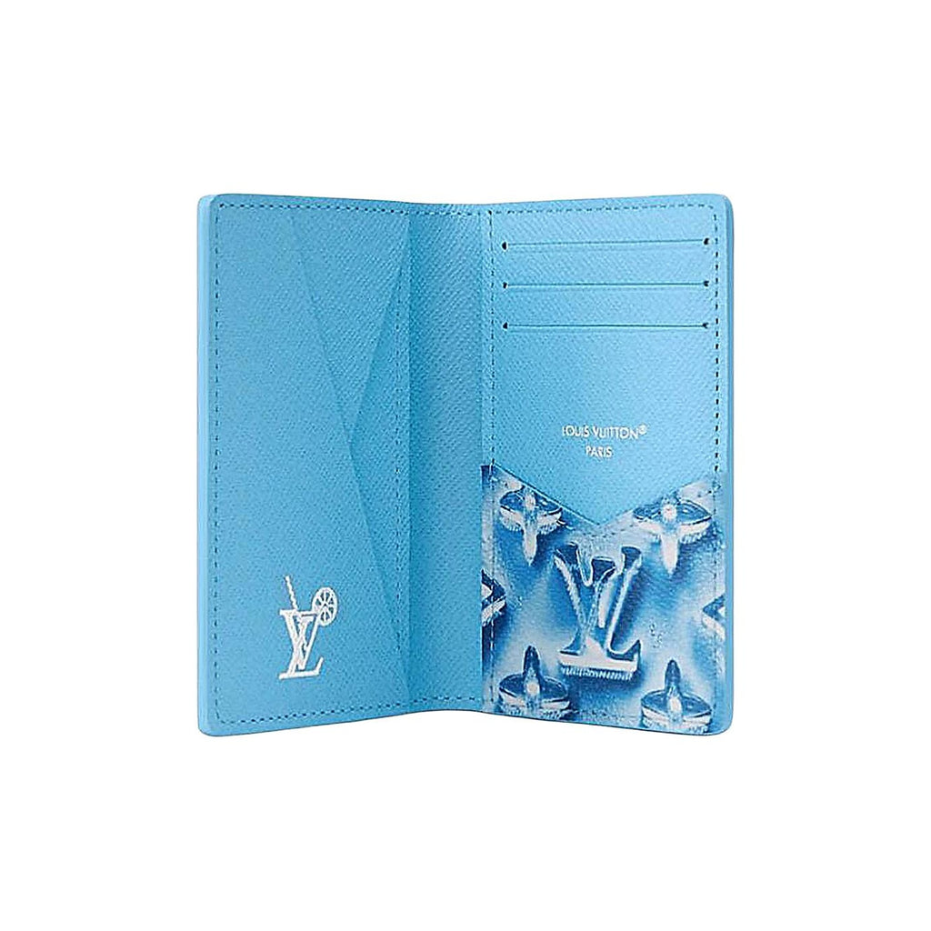 LOUIS VUITTON Pocket Organizer Classic Logo Print Coated Canvas Card Holder - Blueberry Blue - M28622