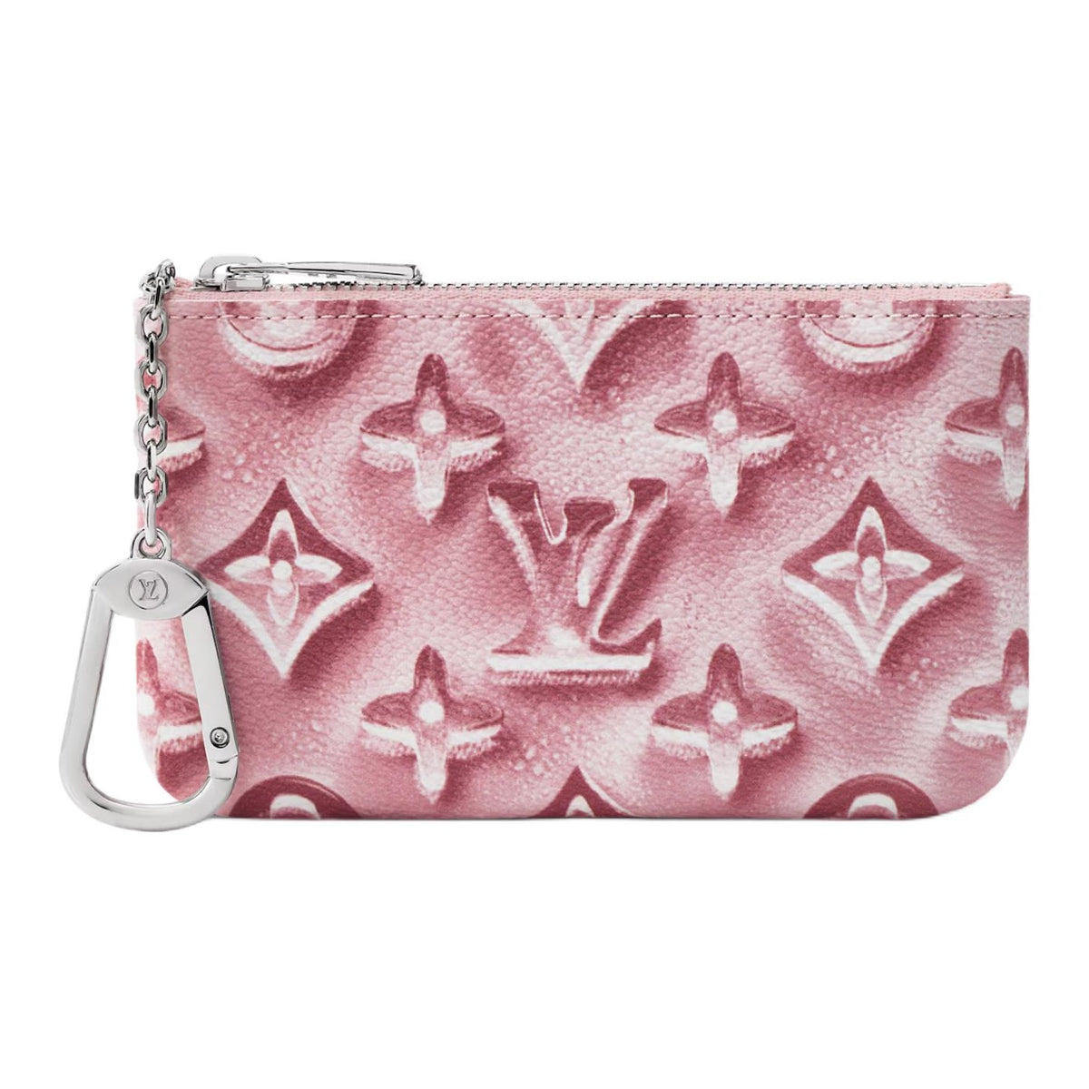 LOUIS VUITTON Extra Small Monogram Coated Canvas Key Pouch - Frozen Marshmallow Pink - M28665