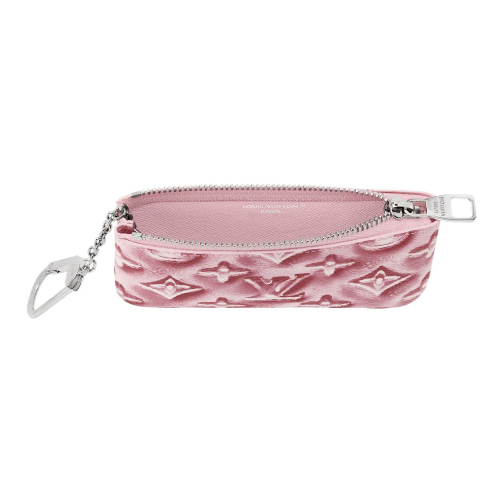 LOUIS VUITTON Extra Small Monogram Coated Canvas Key Pouch - Frozen Marshmallow Pink - M28665