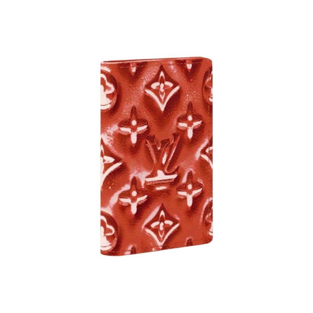 LOUIS VUITTON Pocket Organizer Monogram Coated Canvas Card Holder - Frozen Pomegranate Red - M28624