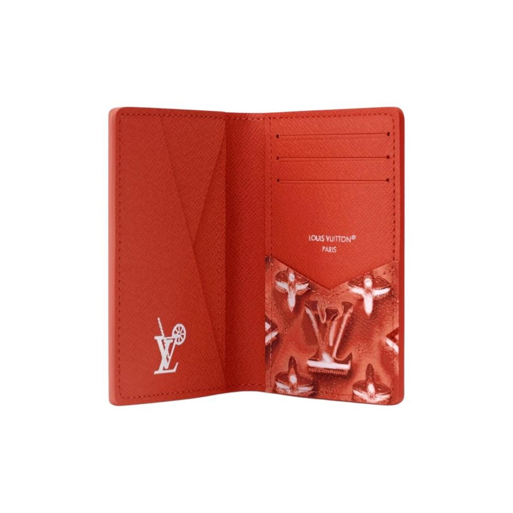 LOUIS VUITTON Pocket Organizer Monogram Coated Canvas Card Holder - Frozen Pomegranate Red - M28624