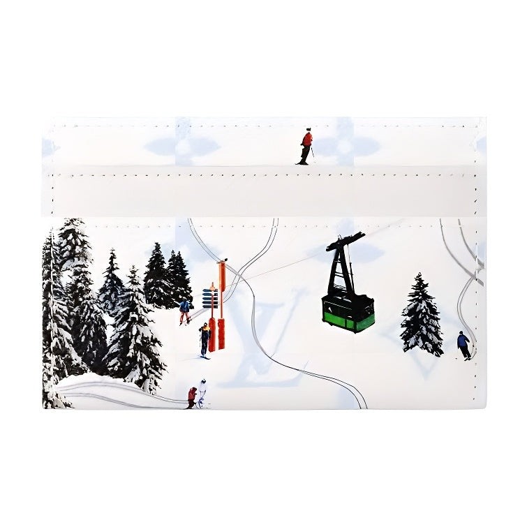 LOUIS VUITTON Double Monogram Leather Card Holder White Ski Collection M14864