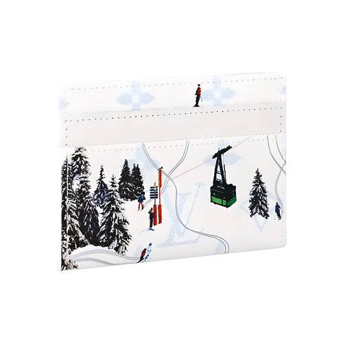 LOUIS VUITTON Double Monogram Leather Card Holder White Ski Collection M14864