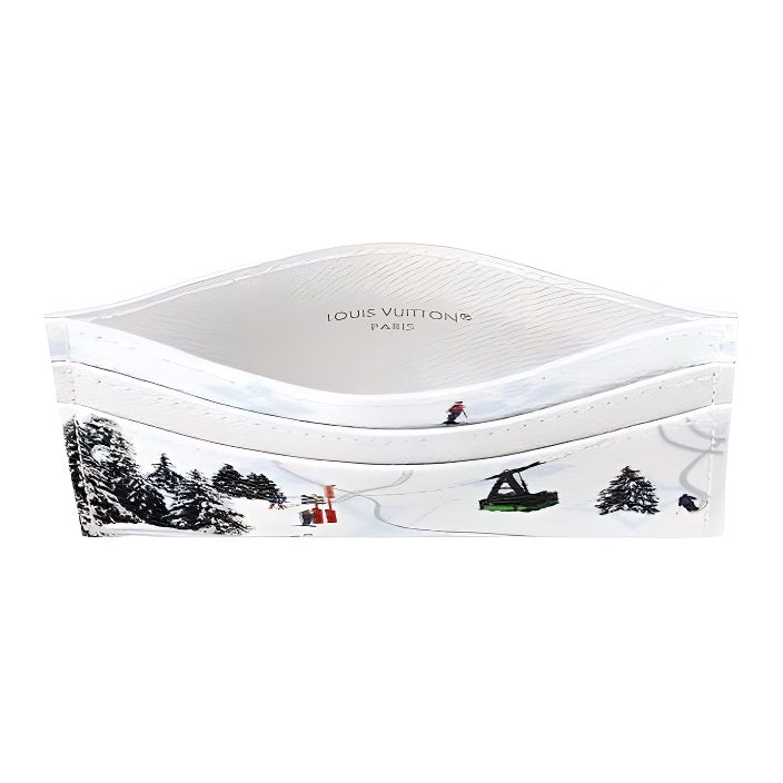 LOUIS VUITTON Double Monogram Leather Card Holder White Ski Collection M14864
