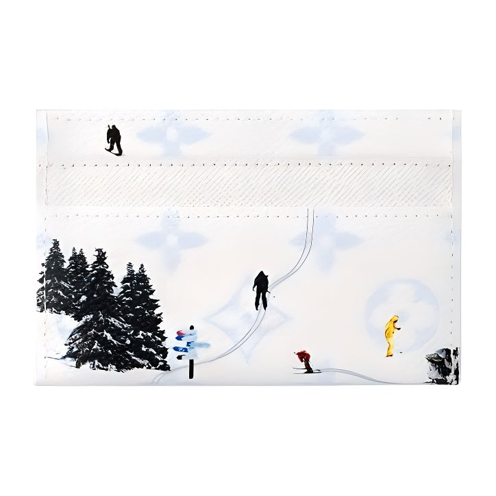 LOUIS VUITTON Double Monogram Leather Card Holder White Ski Collection M14864